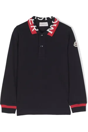 Moncler Logo-stripe cotton polo shirt