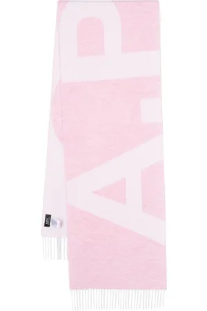 A.P.C. Intarsia-knit logo scarf