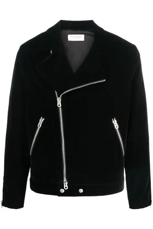 Fursac Zip-up velvet biker jacket