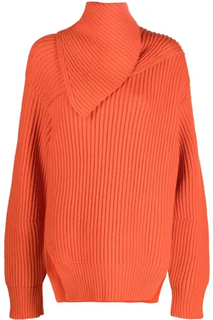 Jil Sander Foldover-neck ribbed wool jumper
