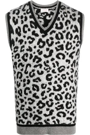Fursac Cheetah-print knitted vest