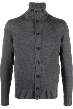 ZANONE Funnel-neck ribbed-knit cardigan