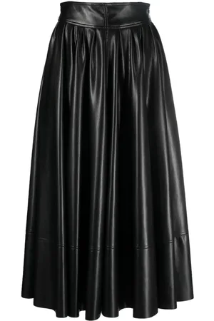 Serafini Coated-finish flared skirt