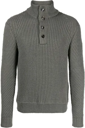 BRIONI Chunky-ribbed cotton jumper