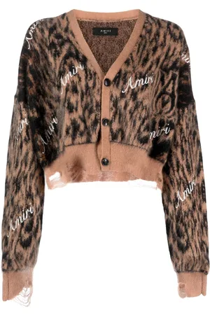 AMIRI Leopard-print cropped cardigan