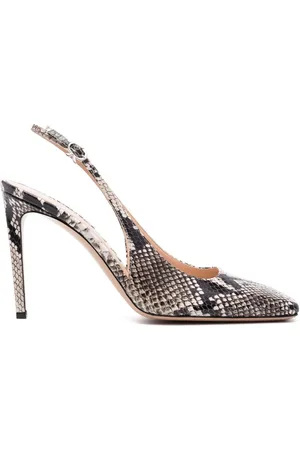 Gianvito Rossi Snakeskin-effect square-toe pumps