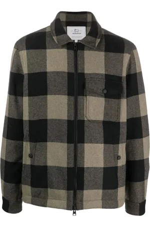 Woolrich Checked wool-blend shirt jacket