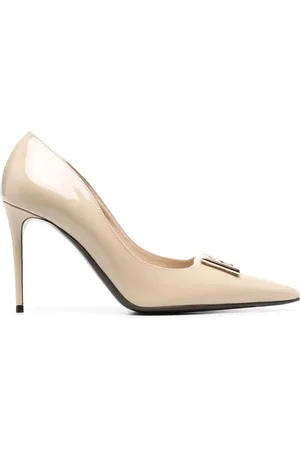Dolce & Gabbana 95mm logo-plaque leather pumps