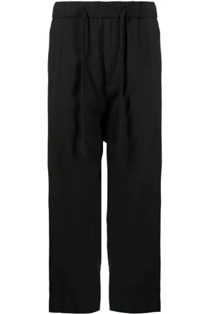 ZIGGY CHEN Drop-crotch drawstring cropped trousers