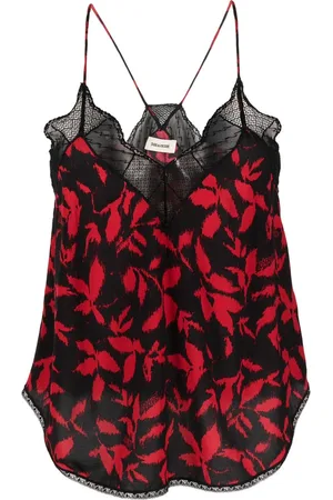 Zadig & Voltaire Christy leaf-print tank top