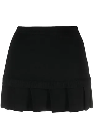 OFF-WHITE Pleated-hem knitted miniskirt