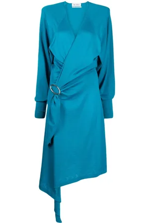 The Attico Atwell wool midi wrap dress
