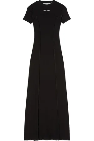 Palm Angels Logo-embroidered knitted maxi dress