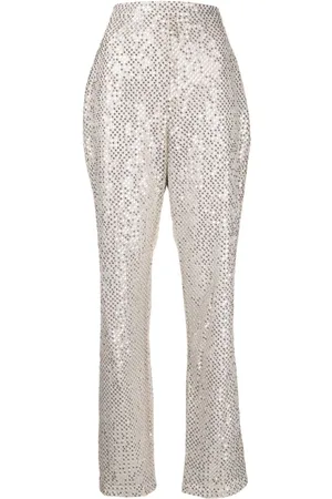 Saiid Kobeisy Sequin-embellished straight-leg trousers