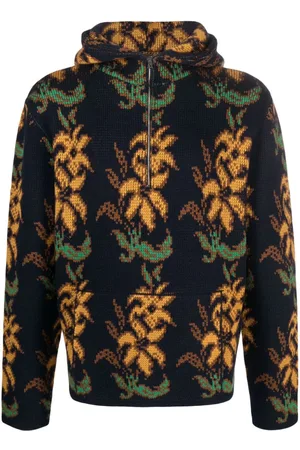 Etro Floral-intarsia virgin wool hoodie