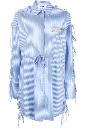 Msgm Striped cotton shirtdress