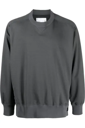SACAI S logo-plaque cotton sweatshirt