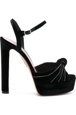 Aquazzura Atelier Plateau 130mm velvet pumps