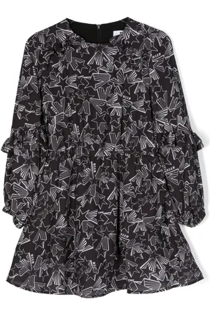 Msgm Star-print ruffled-detail dress