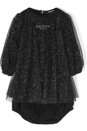 Balmain Logo-print tulle dress