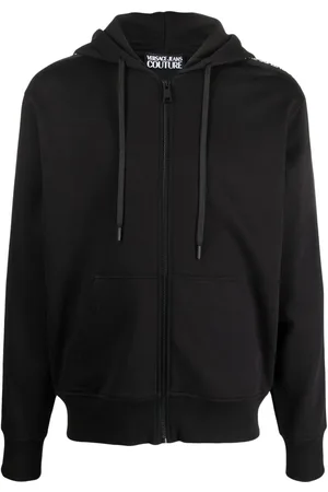 VERSACE Logo-tape hooded jacket
