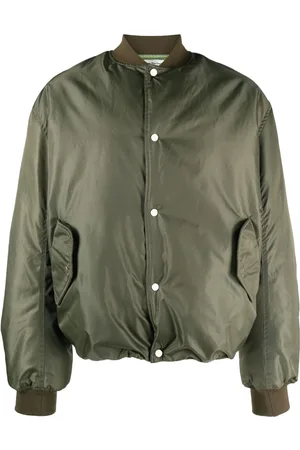 There Was One Ruched-sleeve padded bomber jacket