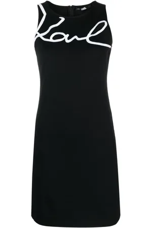 Karl Lagerfeld Logo-print sleeveless cotton dress
