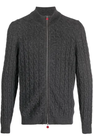 Kiton Cable-knit cashmere jacket