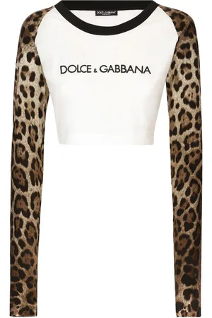 Dolce & Gabbana Leopard-print stretch-cotton cropped T-shirt