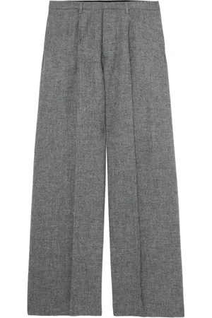R13 Inverted wool wide-leg trousers