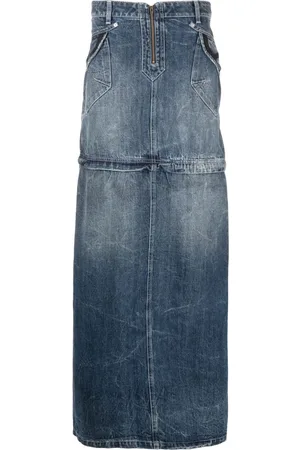 MARTINE ROSE Detachable washed denim skirt