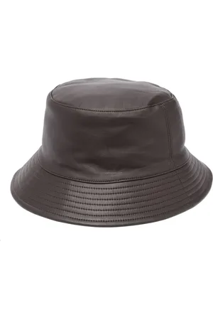 YVES SALOMON Tonal-stitching leather bucket hat