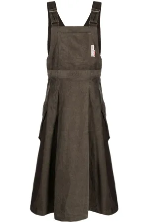 Musium Div. Logo-patch corduroy dress