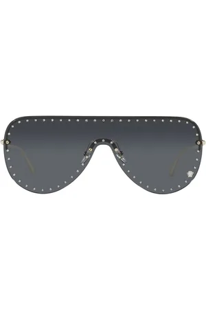 VERSACE Stud-detail shield-frame sunglasses
