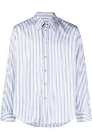 MARTINE ROSE Logo-embroidered cotton shirt