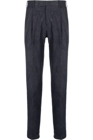 PT Torino Pleat-detail denim tailored trousers