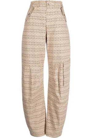 Patrizia Pepe Monogram-print cotton cargo trousers