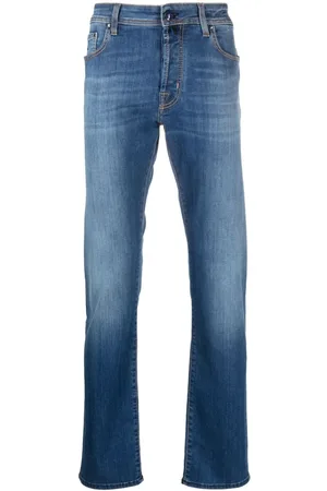 Jacob Cohen Stonewashed straight-leg cotton jeans