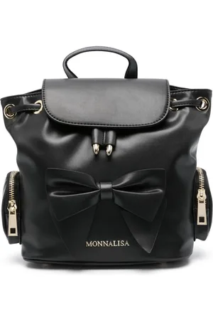 MONNALISA Bow-detail leather backpack