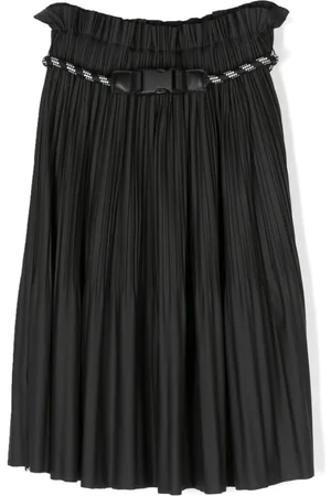 DKNY Plissé belted midi skirt