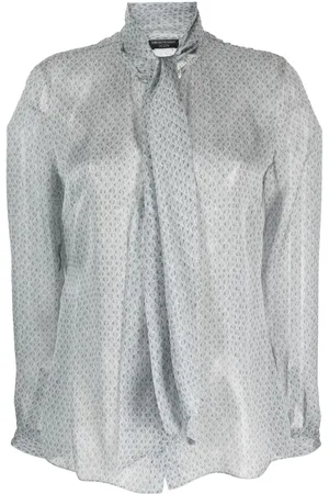 Emporio Armani Geometric-pattern silk blouse