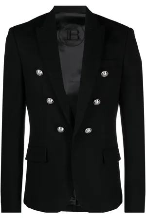 Balmain Embossed-button open-front blazer