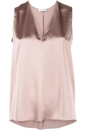 BLANCA V-neck satin tank top