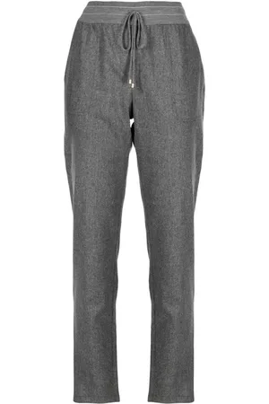 LORENA ANTONIAZZI Drawstring-waistband tapered trousers
