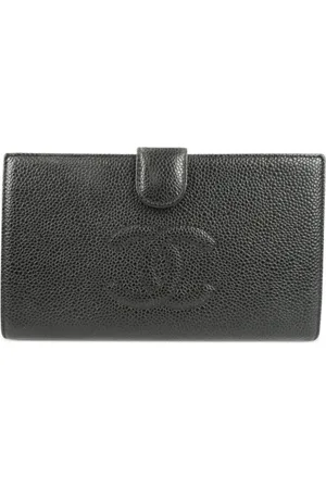 chanel black and white wallet