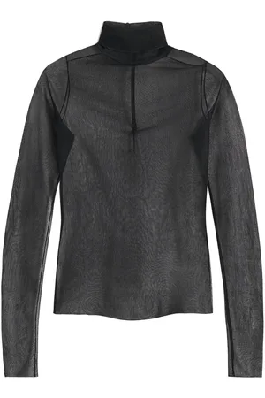 Victoria Beckham Roll-neck sheer blouse