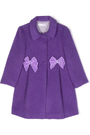 Plum coat with Compass motif