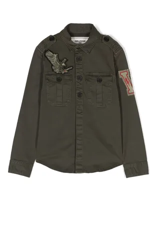 Zadig & Voltaire Logo-patch cotton shirt jacket