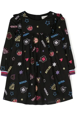 Sonia Rykiel Enfant Graphic-print cotton flared dress