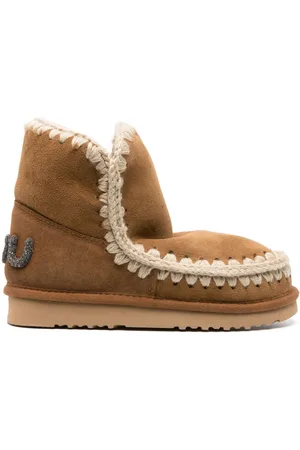 Mou Logo-patch whipstitch-detail boots